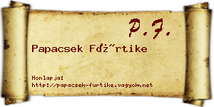 Papacsek Fürtike névjegykártya